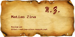 Matias Zina névjegykártya
